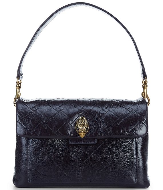 Kurt Geiger London Celia Crinkle Leather Overstich Quilted Shoulder Bag