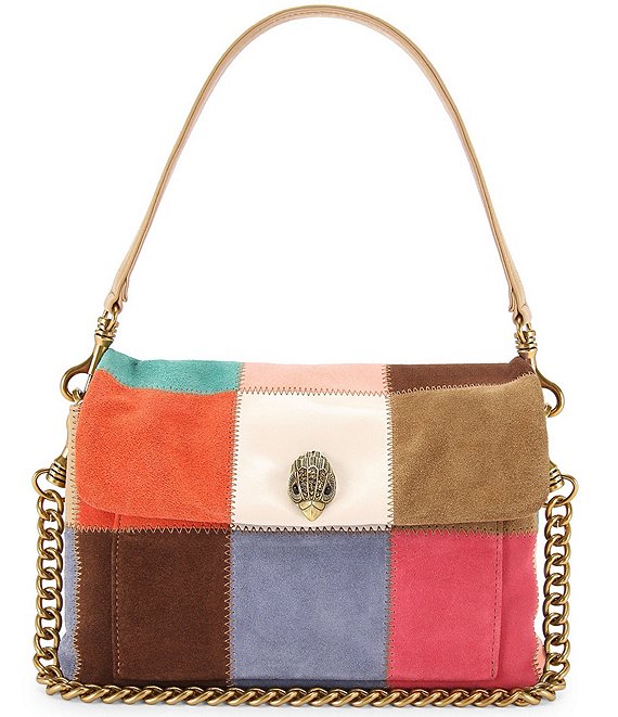 Kurt Geiger London Celia Suede Patchwork Shoulder Bag