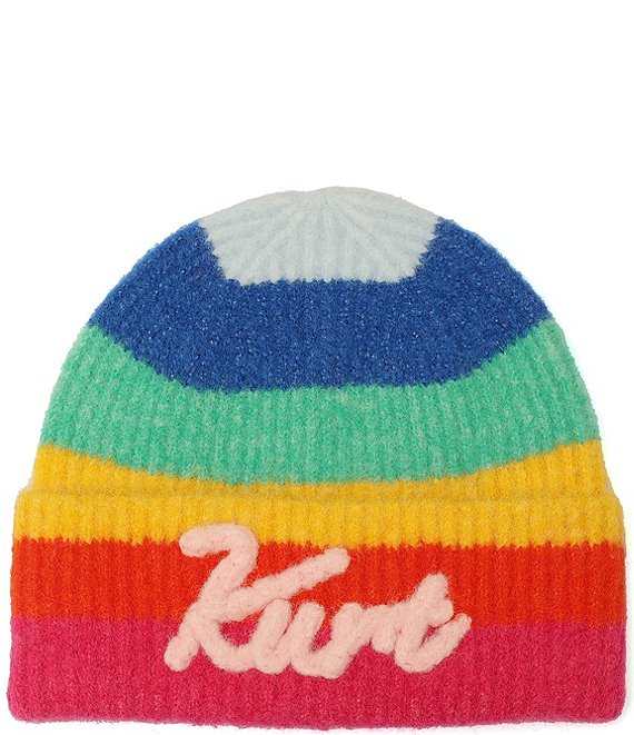 Kurt Geiger London Colorblock Rainbow Beanie