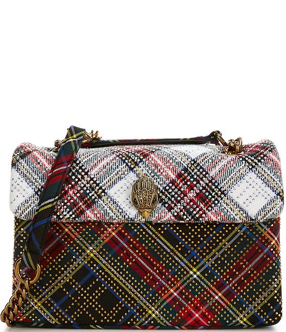 Kurt Geiger London Mini Kensington Plaid Fabric Rhinestone 