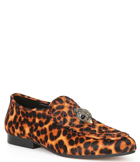 Color:Brown - Image 1 - Holly Leopard Print Eagle Slip-On Loafers