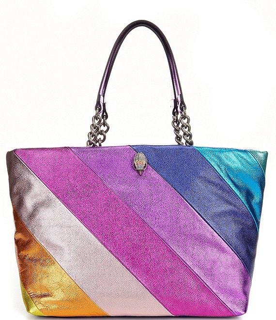 Kurt Geiger London Large Kensington Vinyl Rainbow Stripe Shoulder Bag NWT  $225 | eBay