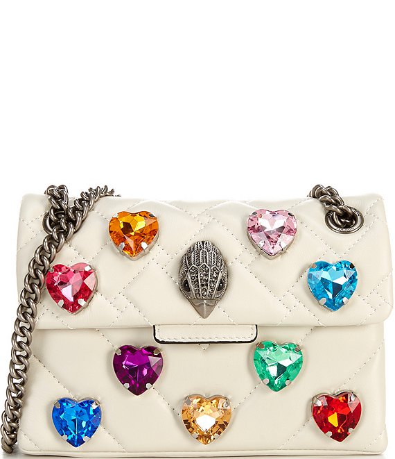 Kurt Geiger London Kensington Mini Rainbow Jewel Heart Crossbody Bag