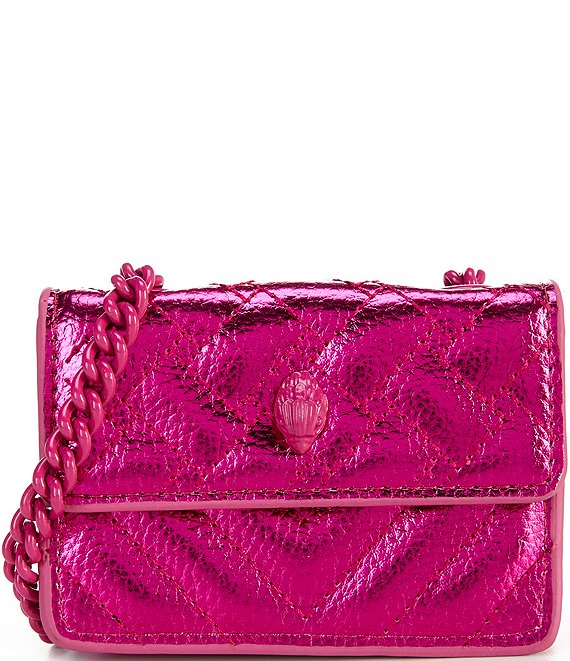 Color:Pink - Image 1 - Kensington Quilted Micro Shine Shoulder Bag