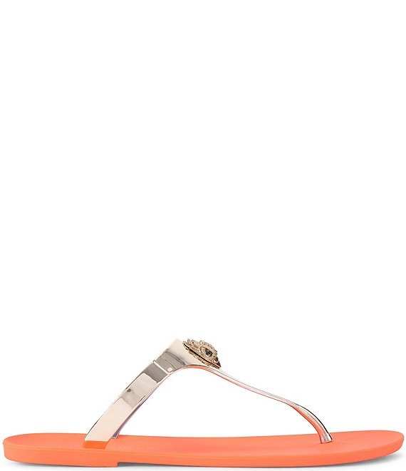 Kurt Geiger London Maddison T-Bar Two Tone Flat Sandals