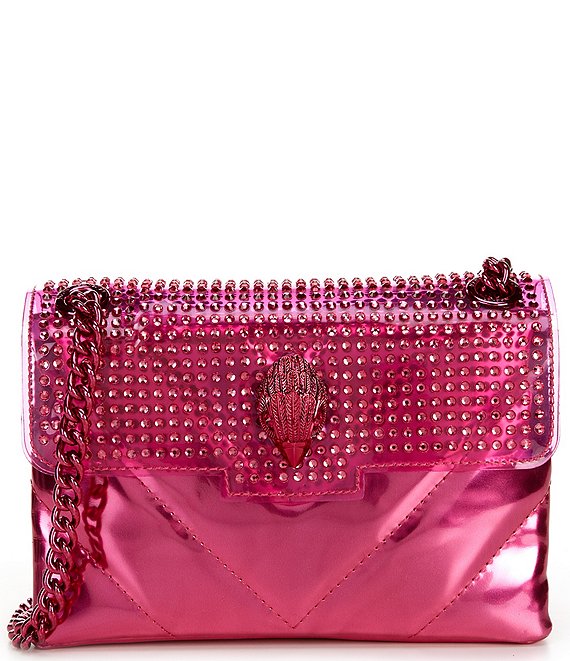 KENSINGTON CROSS BODY Pink Leather Quilted Cross Body Bag by KURT GEIGER  LONDON