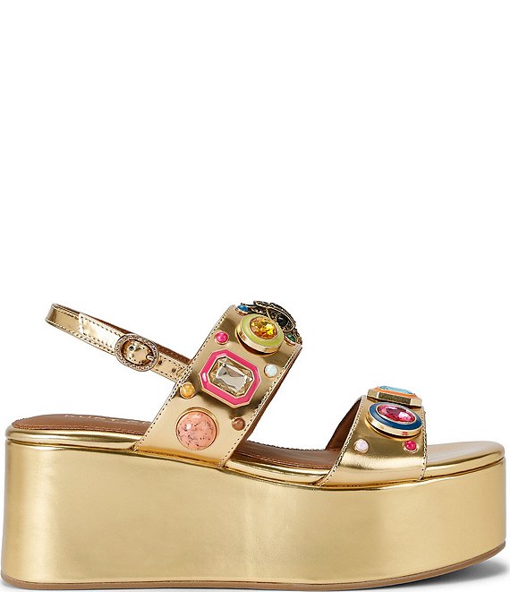 Kurt geiger gold sandals best sale