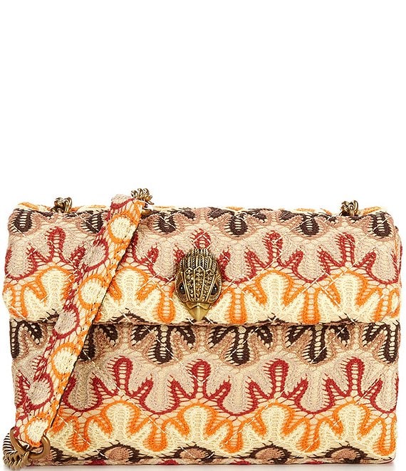Kurt Geiger London Multi Colored Woven Medium Kensington Crossbody Bag, Beige - Image 1