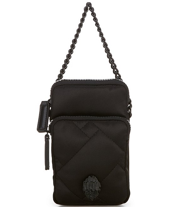 Black Small Clutch Bag Multi Compartment Pocket Crossbody Purse Long Strap  Wrist | eBay