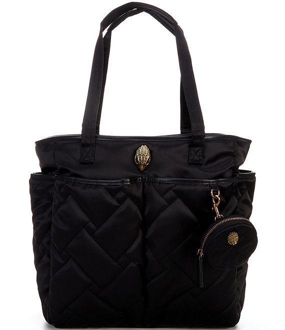 Color:Black - Image 1 - Nylon Quilted Baby Tote Bag