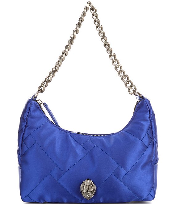 Color:Blue - Image 1 - Nylon Quilted Crossbody Bag