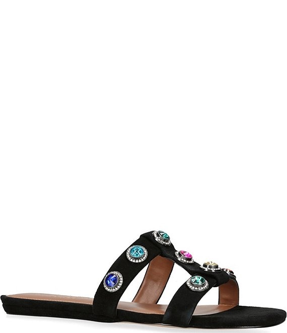 Horsebit embellished leather sandals in black - Gucci | Mytheresa