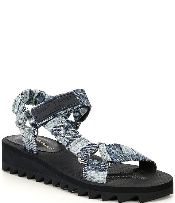 Kurt Geiger London Orion Denim Low Wedge Platform Sandals | Dillard's