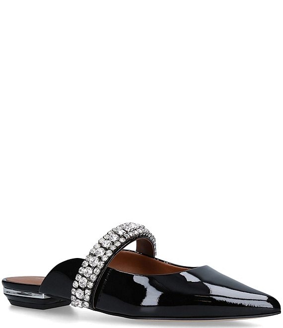 Kurt Geiger London Princely Patent Leather Crystal Strap Pointed Toe ...