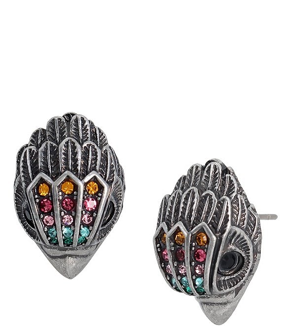 Kurt Geiger London Rainbow Crystal Eagle Stud Earrings, Multi - Image 1
