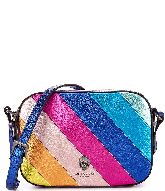 Color:Multi - Image 1 - Rainbow Stripe Camera Crossbody Bag