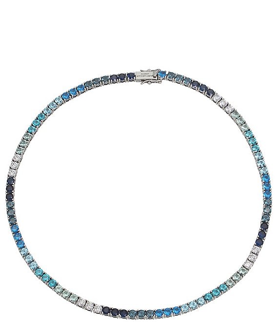 Kurt Geiger London Signature Blue Crystal Tennis Collar Necklace ...