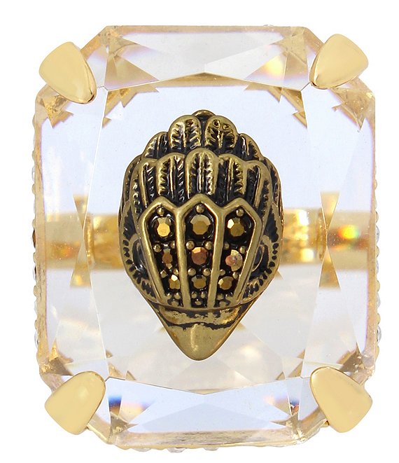 Color:Gold - Image 1 - Signature Eagle Crystal Cocktail Ring