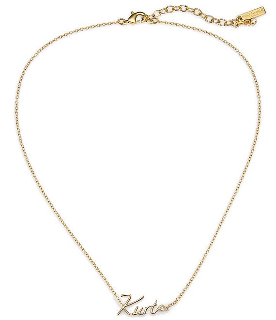 Kurt Geiger London Signature Kurt Script Short Pendant Necklace