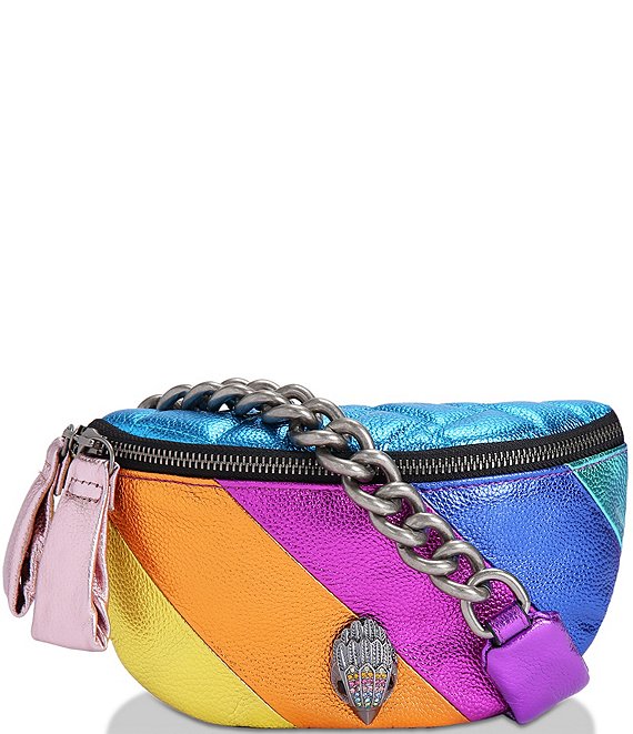 Color:Rainbow - Image 1 - Small Kensington Metallic Leather Soft Belt Bag