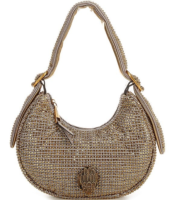 Kurt Geiger London Small Puff Gold Rhinestone Hobo Bag | Dillard's