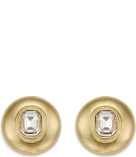 Kurt Geiger London Stone Button Stud Drop Earrings