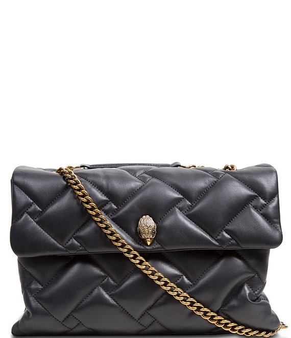 Color:Black - Image 1 - XXL Soft Quilted Leather Kensington Shoulder Bag