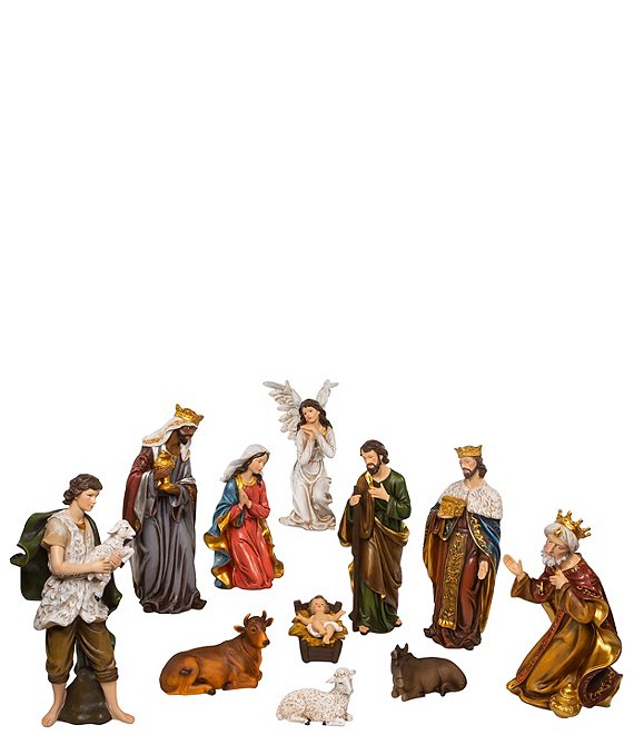 Kurt S. Adler 15#double; Resin Nativity Figurine Tabletop 11-Piece Set
