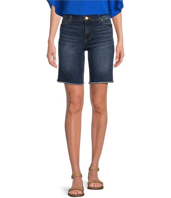 KUT from the Kloth Natalie Mid Rise 5-Pocket Style Frayed Cut Off Hem ...