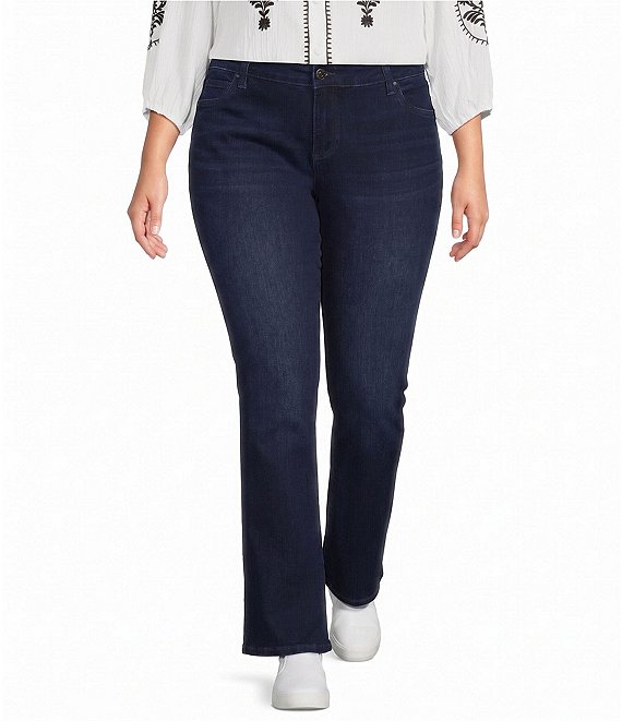 KUT from the Kloth Plus Size Natalie Mid Rise Slim Bootcut Jeans