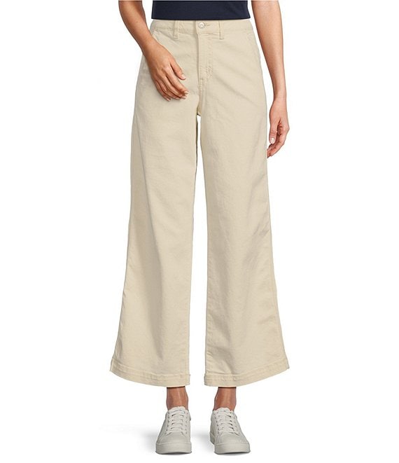 L.L.Bean 207 Vintage High Rise Wide Leg Stretch Denim Jeans, Natural - Image 1