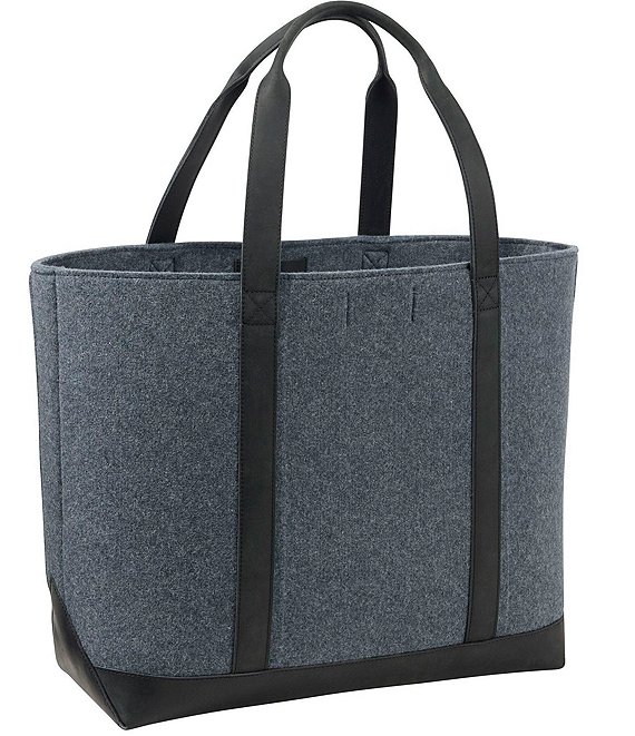 L.L.Bean Leather Trim Wool Tote Bag