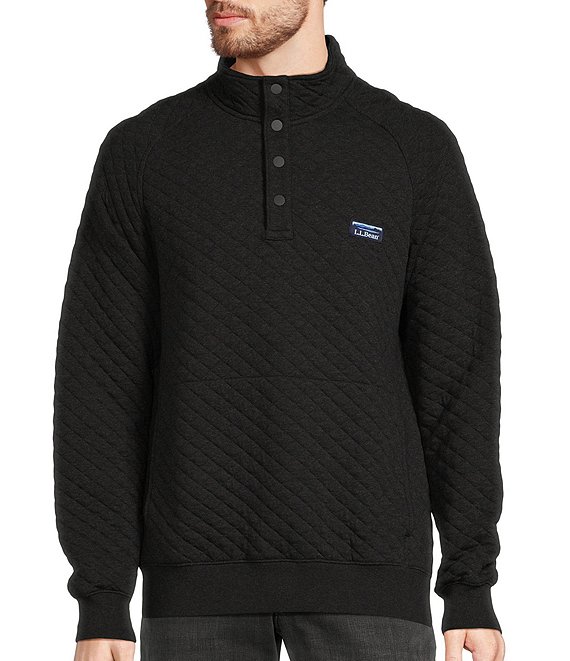 L.L.Bean Quilted 4-Button Snap Placket Sweatshirt