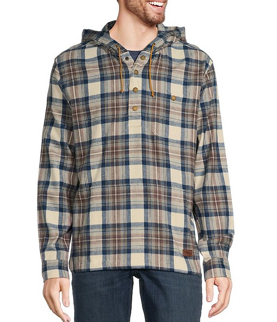 L.L.Bean Scotch Flannel Anorak Plaid Hoodie