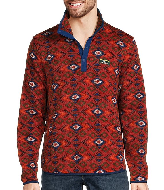 L.L.Bean Sweater Fleece Geo Print Pullover | Dillard's