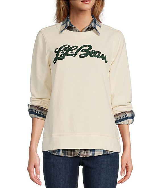 L.L.Bean®1912 Soft & Cozy Crew Neck Logo Detail Sweat Shirt | Dillard's