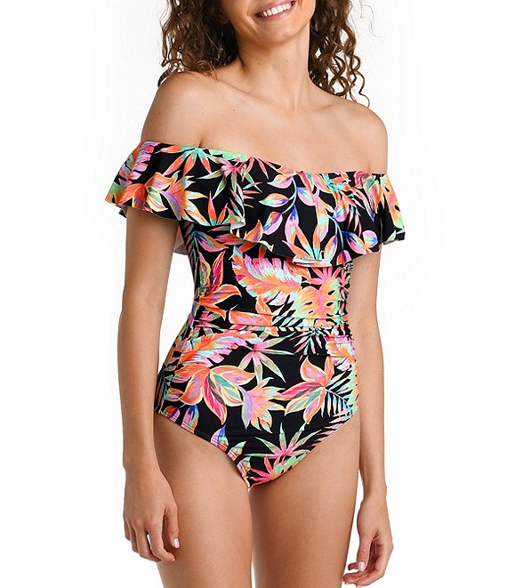 La blanca one shoulder ruffle swimsuit online