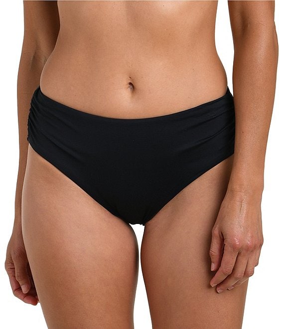 La Blanca Solid Mid Waist Bikini Swim Bottom