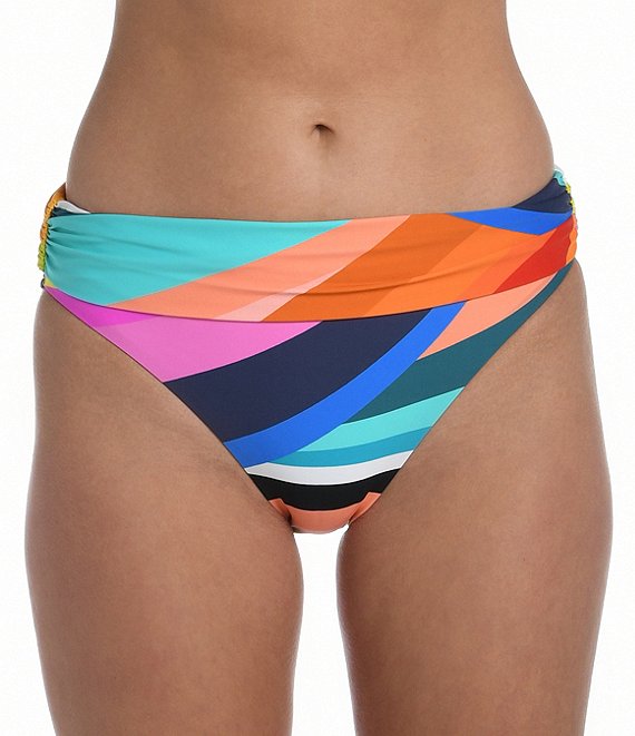 Color:Multi - Image 1 - Sunscape Printed Banded Hipster Swim Bottom