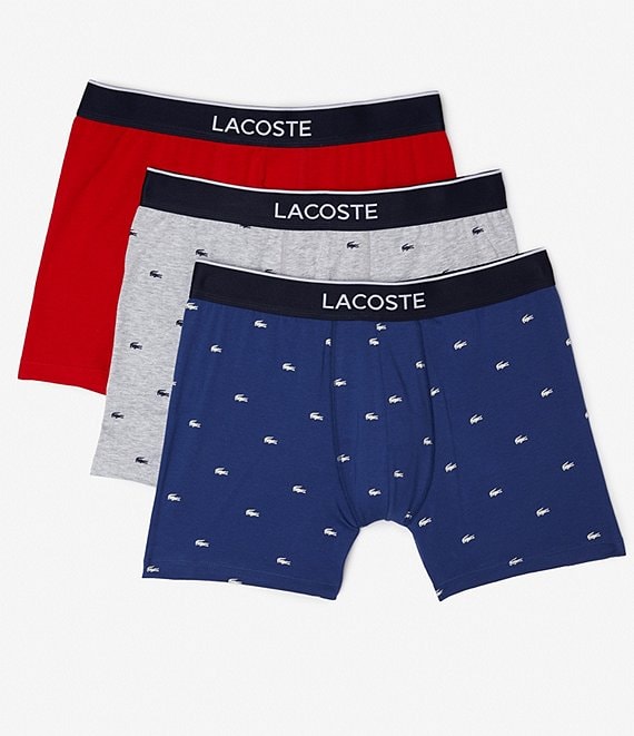 Lacoste Branded Waist Long Stretch Classic Boxer Briefs 3-Pack