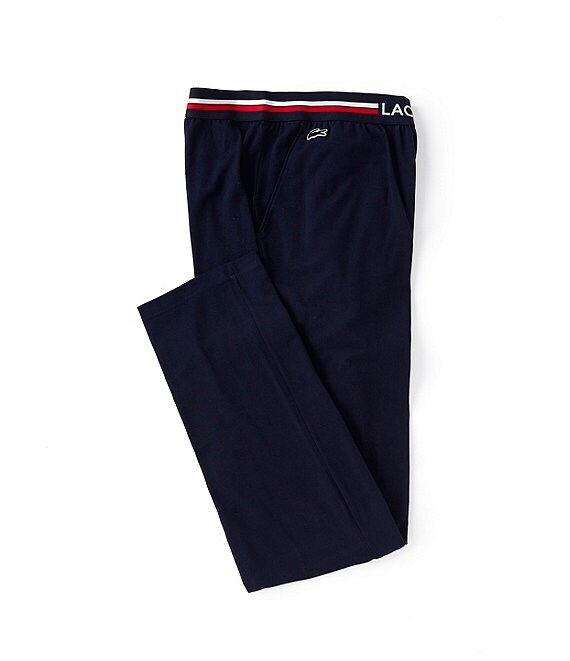 Color:Navy Blue - Image 1 - Jersey Three-Tone Waistband Pajama Lounge Pant