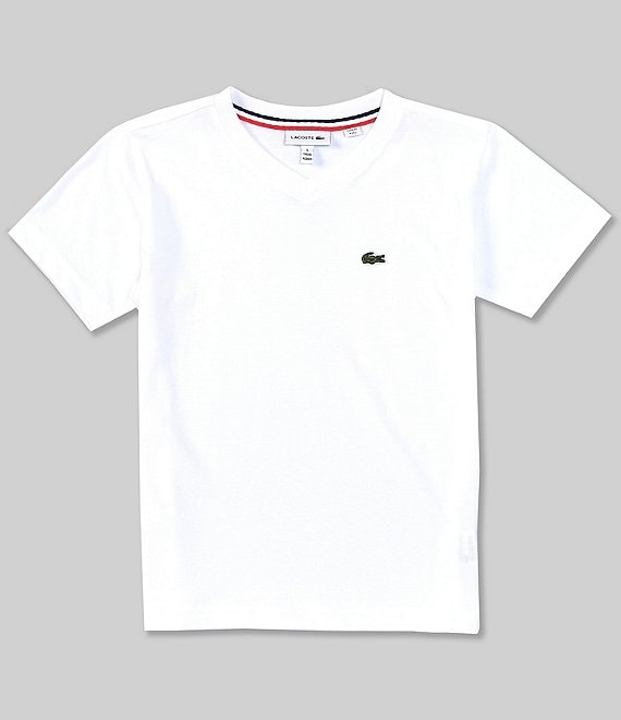 Color:White - Image 1 - Little Boys 2T-6T Short Sleeve V-Neck T-Shirt