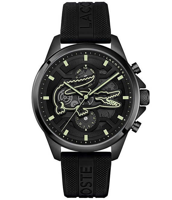 Lacoste Men's Arthor Multifunction Black Silicone Strap Watch