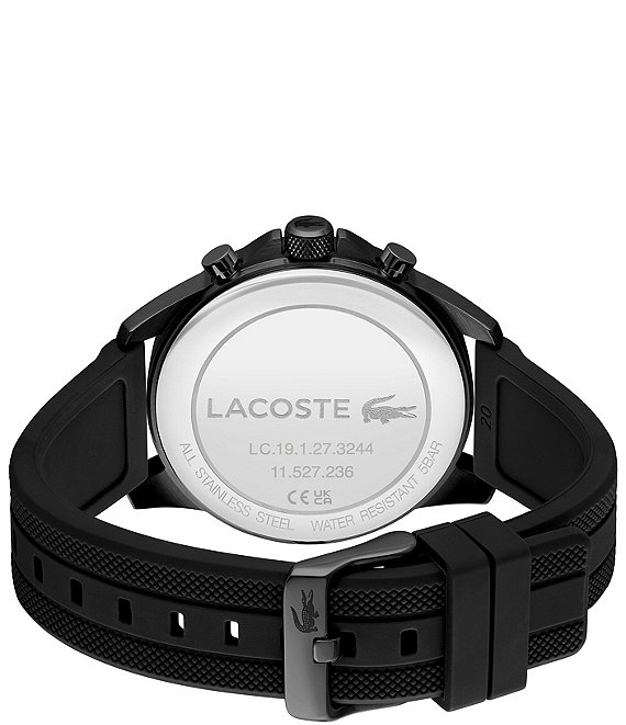 Lacoste Men's Arthor Multifunction Black Silicone Strap Watch