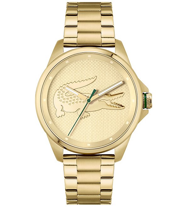 Color:Gold - Image 1 - Men's Croc Gold-Tone Bracelet Watch