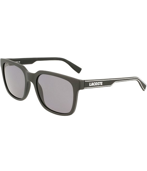 Lacoste Men's L967S 55mm Square Sunglasses, Matte Black - Image 1