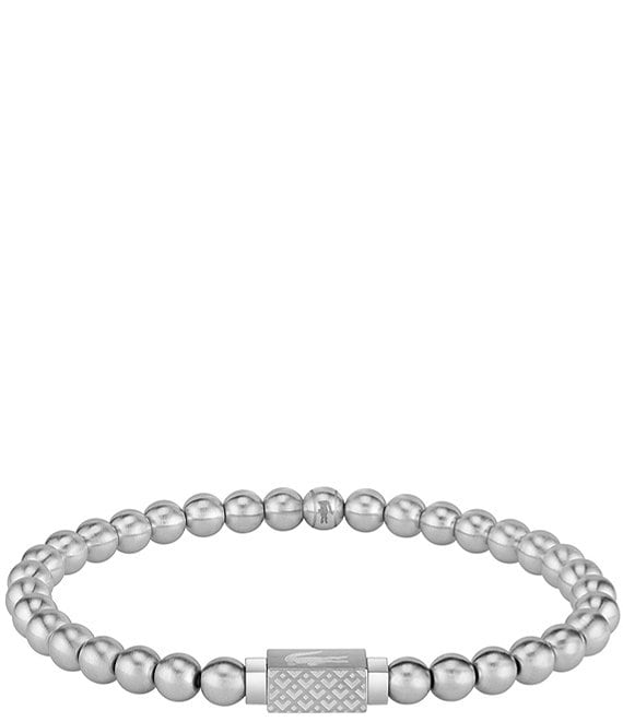 Lacoste Men's Matchpoint Stainless Steel Bead Stretch Bracelet