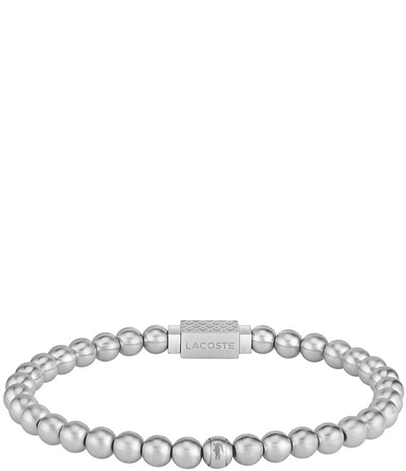 Lacoste Men's Matchpoint Stainless Steel Bead Stretch Bracelet