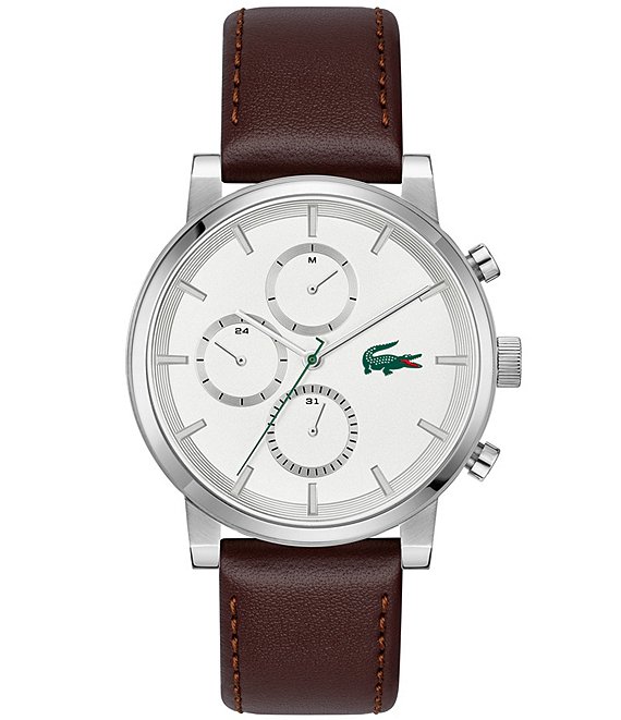 Lacoste Men's Replay Multifunction Leather Strap Watch
