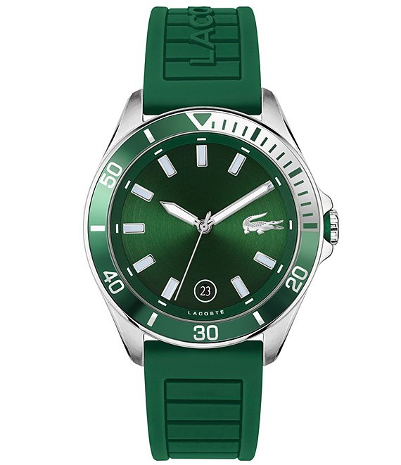 Color:Green - Image 1 - Men's Tiebreaker Quartz Analog Green Silicone Strap Watch